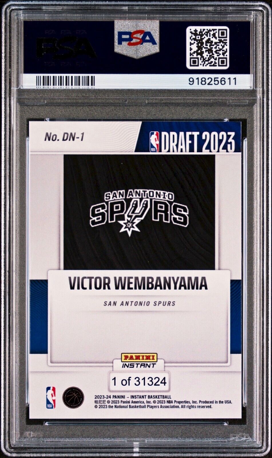 Victor Wembanyama 2023-24 Panini NBA Draft Night Rookie Card PSA 8 NM-MT