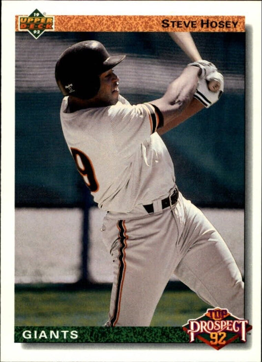 Steve Hosey 1992 Upper Deck MLB #62 Baseball Card San Francisco Giants