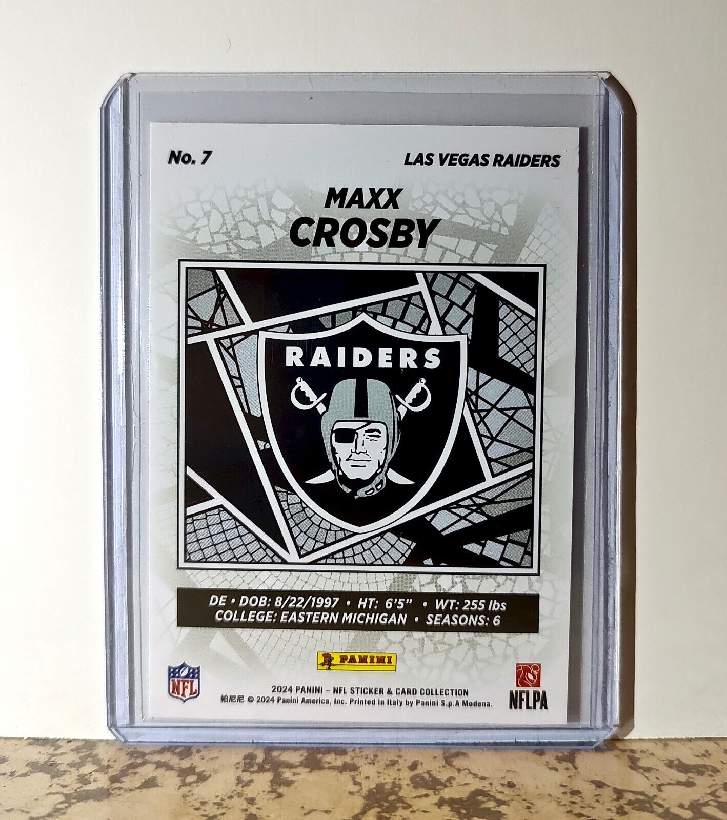 Maxx Crosby 2024 Panini NFL #7 Sticker Card Las Vegas Raiders