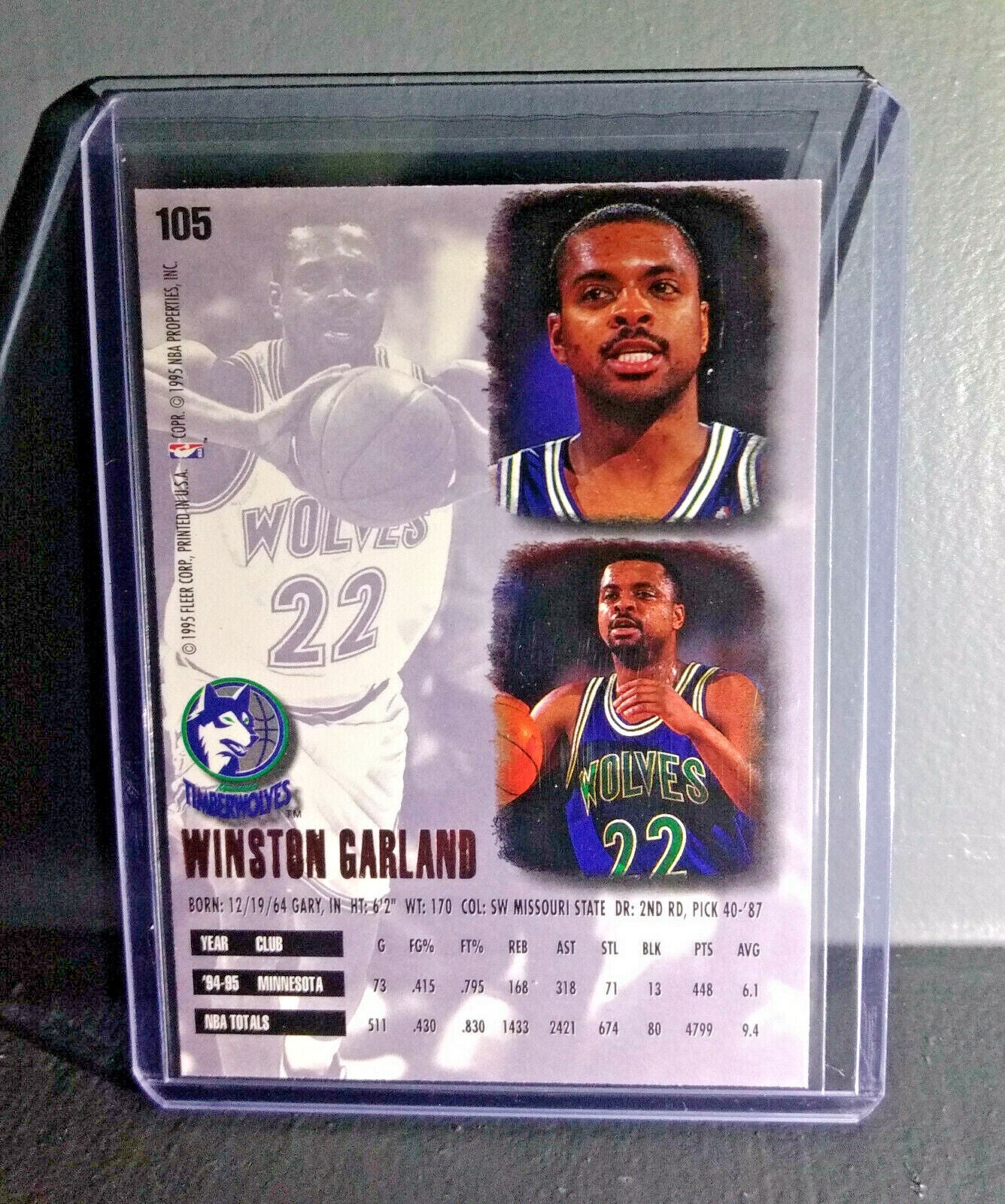 1995-96 Winston Garland Fleer Ultra #105 Basketball Card