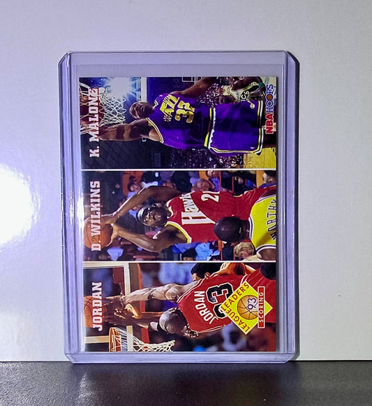 Michael Jordan Wilkins Malone 1993-94 NBA Hoops #283 Card Chicago Bulls