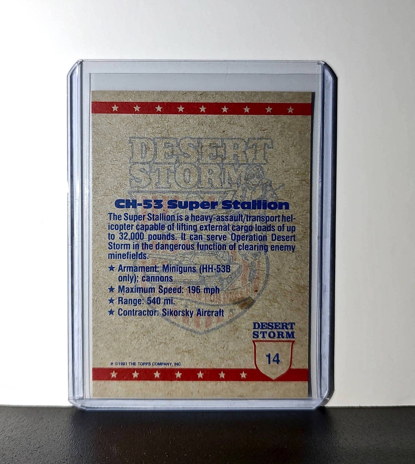 CH-53 Super Stallion 1991 Topps Desert Storm #14 Card