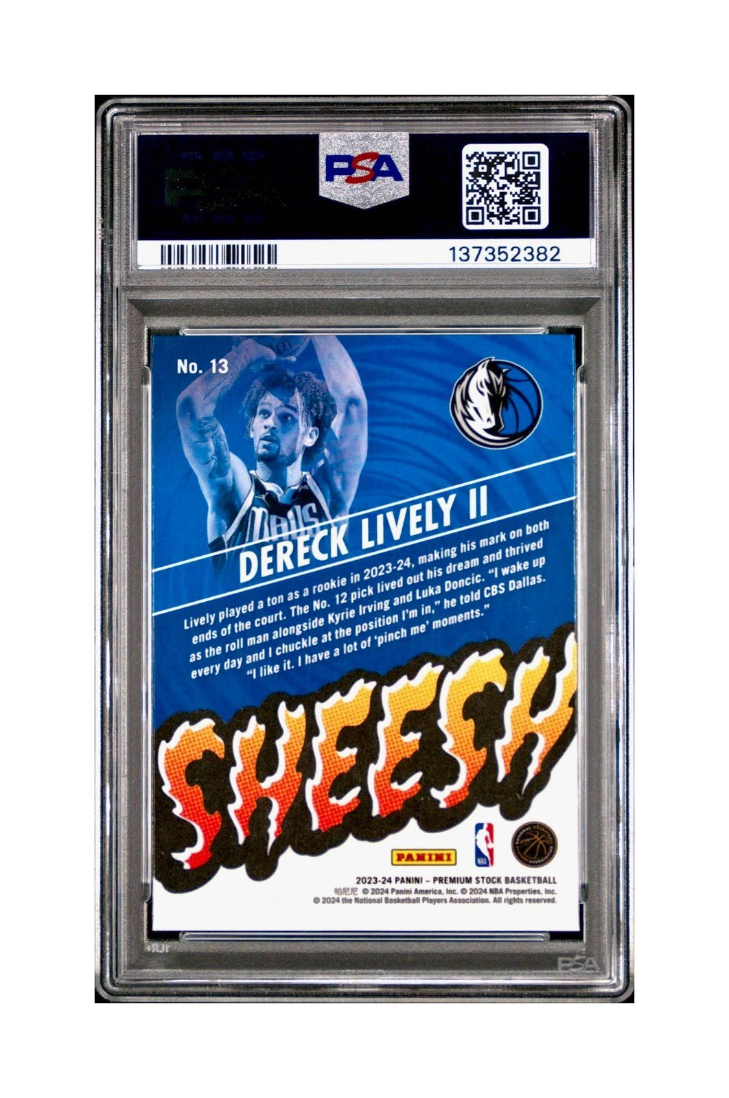 Dereck Lively II 2023 Panini Hoops Premium Sheesh #13 PSA 10 Gem Mint