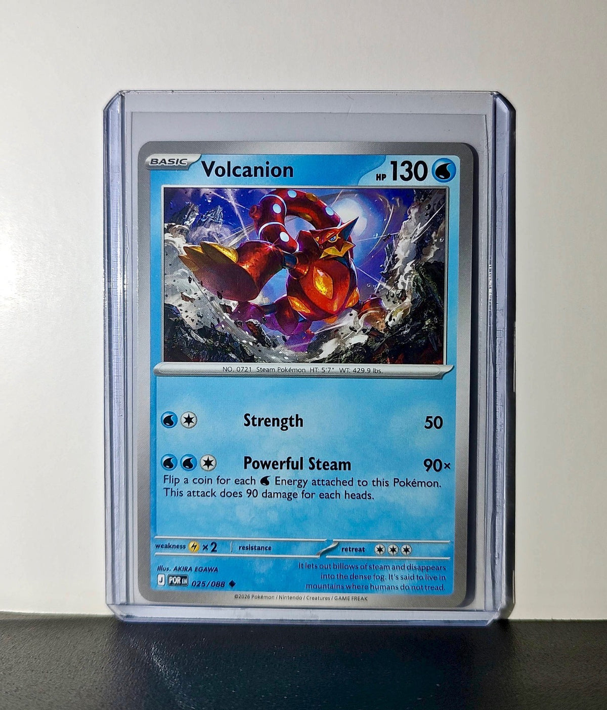 Pokemon Volcanion HP130 Basic Water 025/088 2025 Perfect Order Mega Evolution