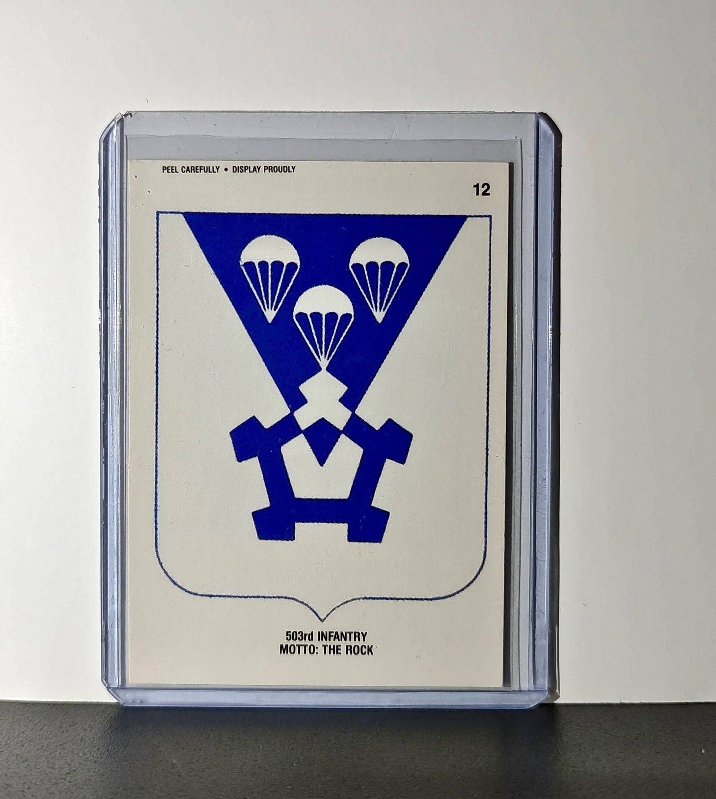 503rd Infantry Motto: The Rock 1991 Topps Desert Storm #12 Sticker Card