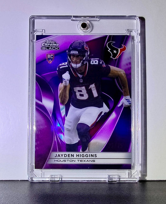 Jayden Higgins Rookie 2025 NFL Topps Chrome Black #118 Purple Refractor 23/75