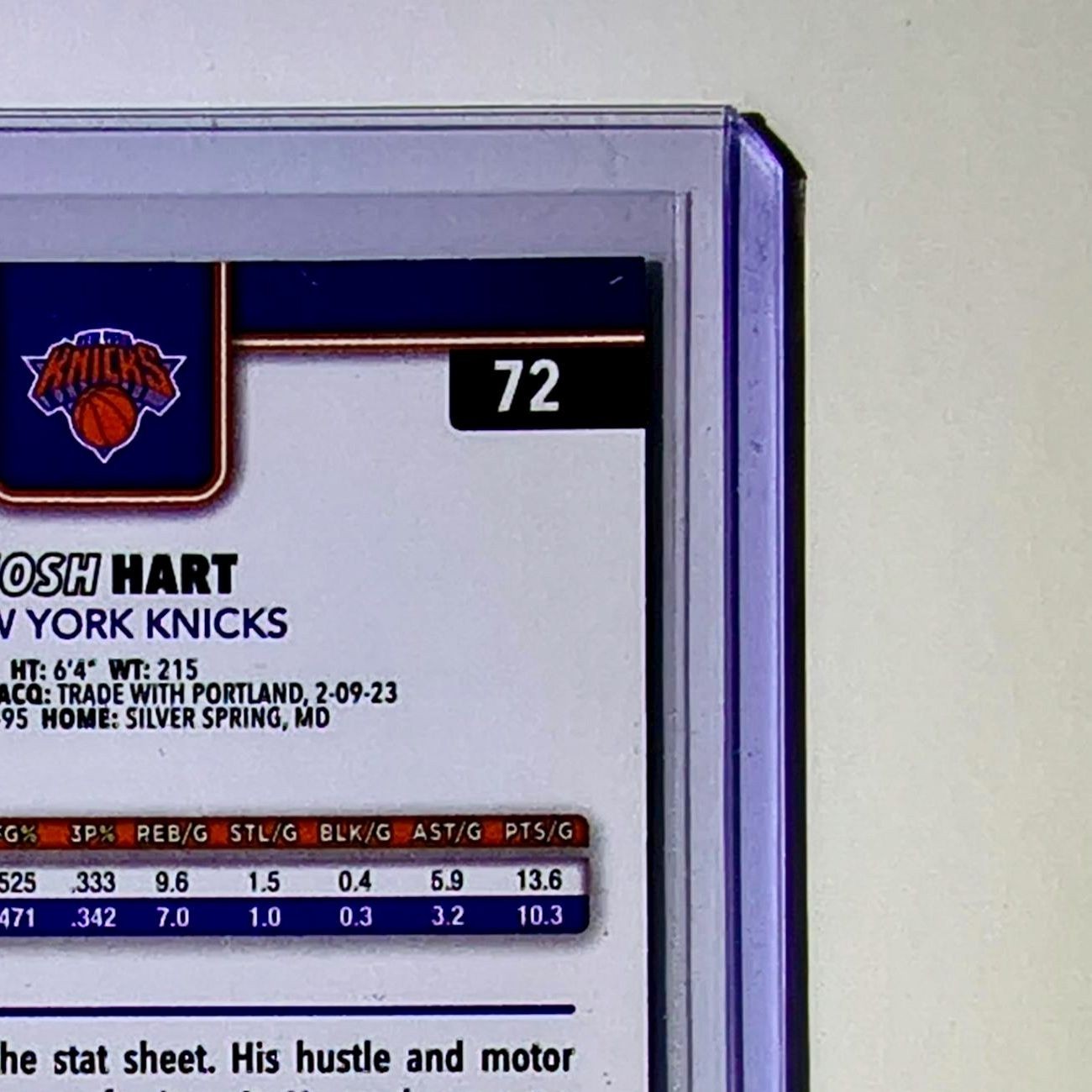 Josh Hart 2025-26 NBA Topps Chrome Update #72 Basketball Card New York Knicks
