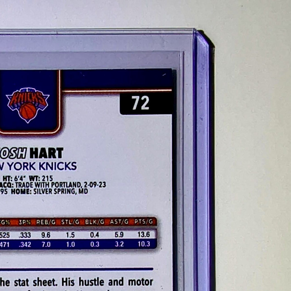 Josh Hart 2025-26 NBA Topps Chrome Update #72 Basketball Card New York Knicks