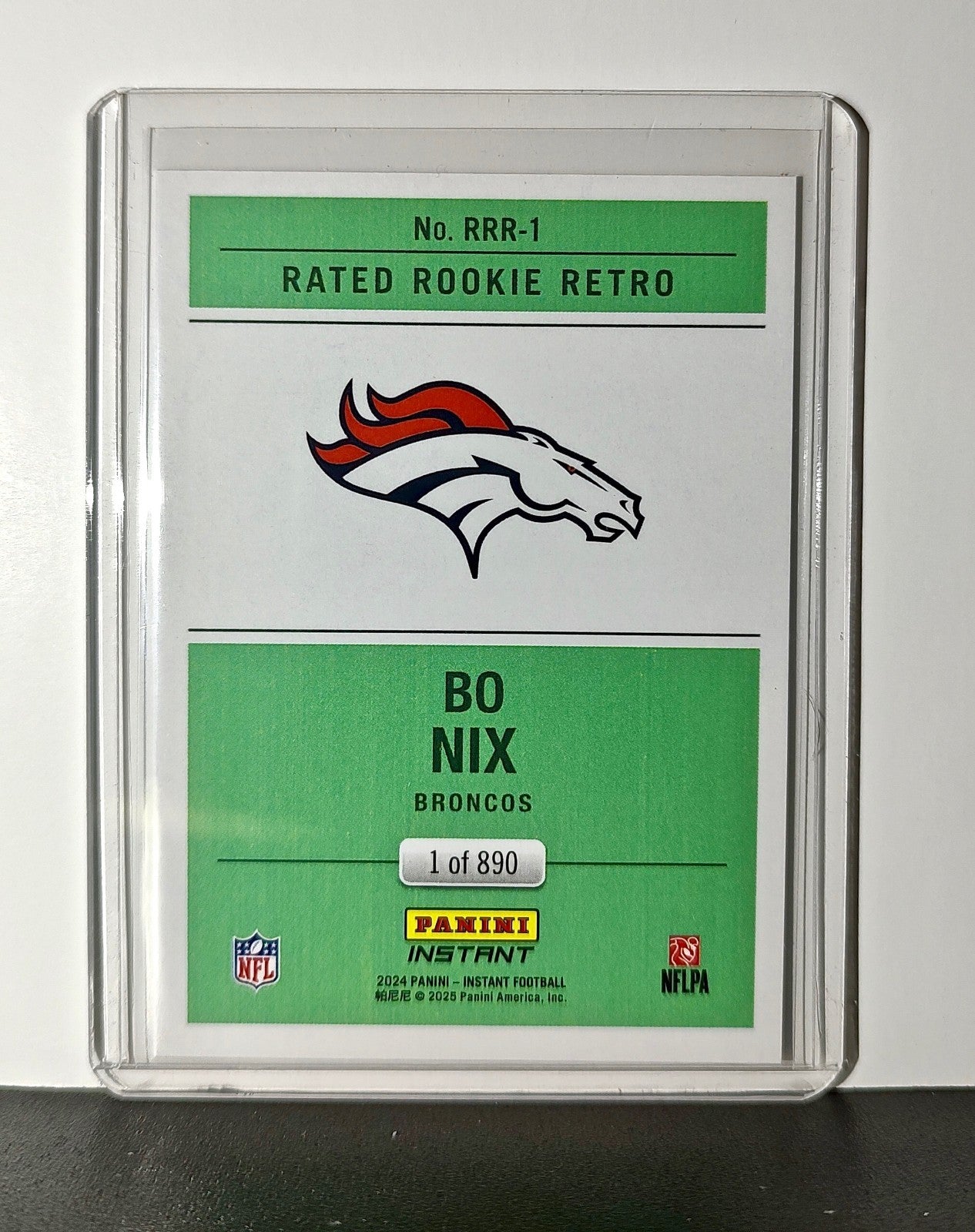 Bo Nix Rookie 2024 Panini Rated Rookie Retro NFL #1 Card Denver Broncos 1 of 890