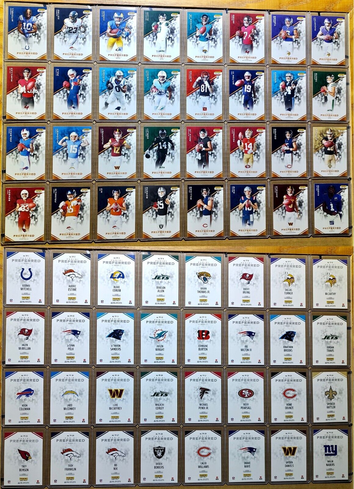2024 Panini Preferred NFL Complete 32 Card Football Set