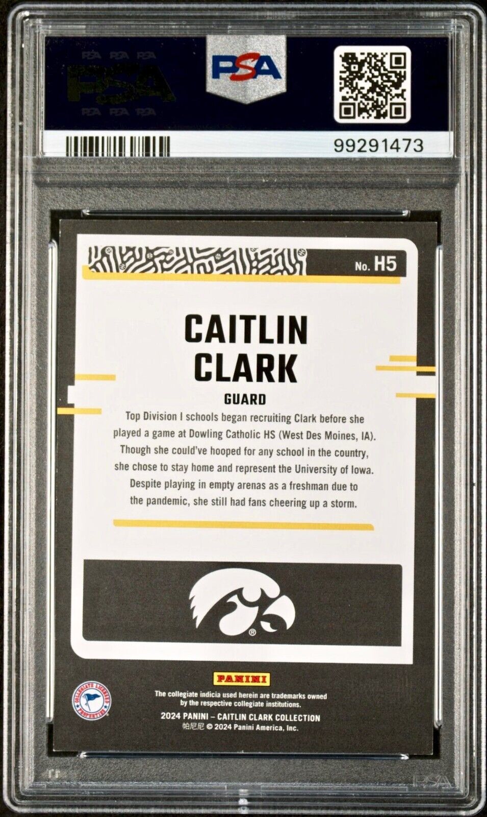 Caitlin Clark 2024 Panini Donruss Highlights #H5 Basketball Card PSA 8 NM-MT