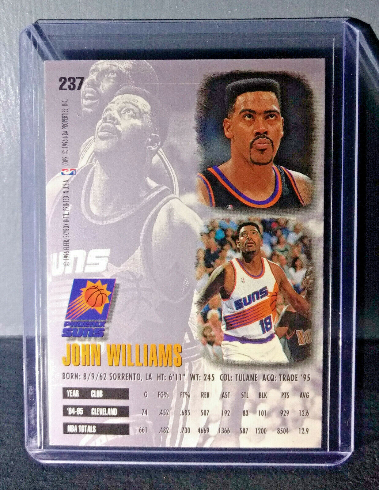 1995-96 John Williams Fleer Ultra #237 Basketball Card