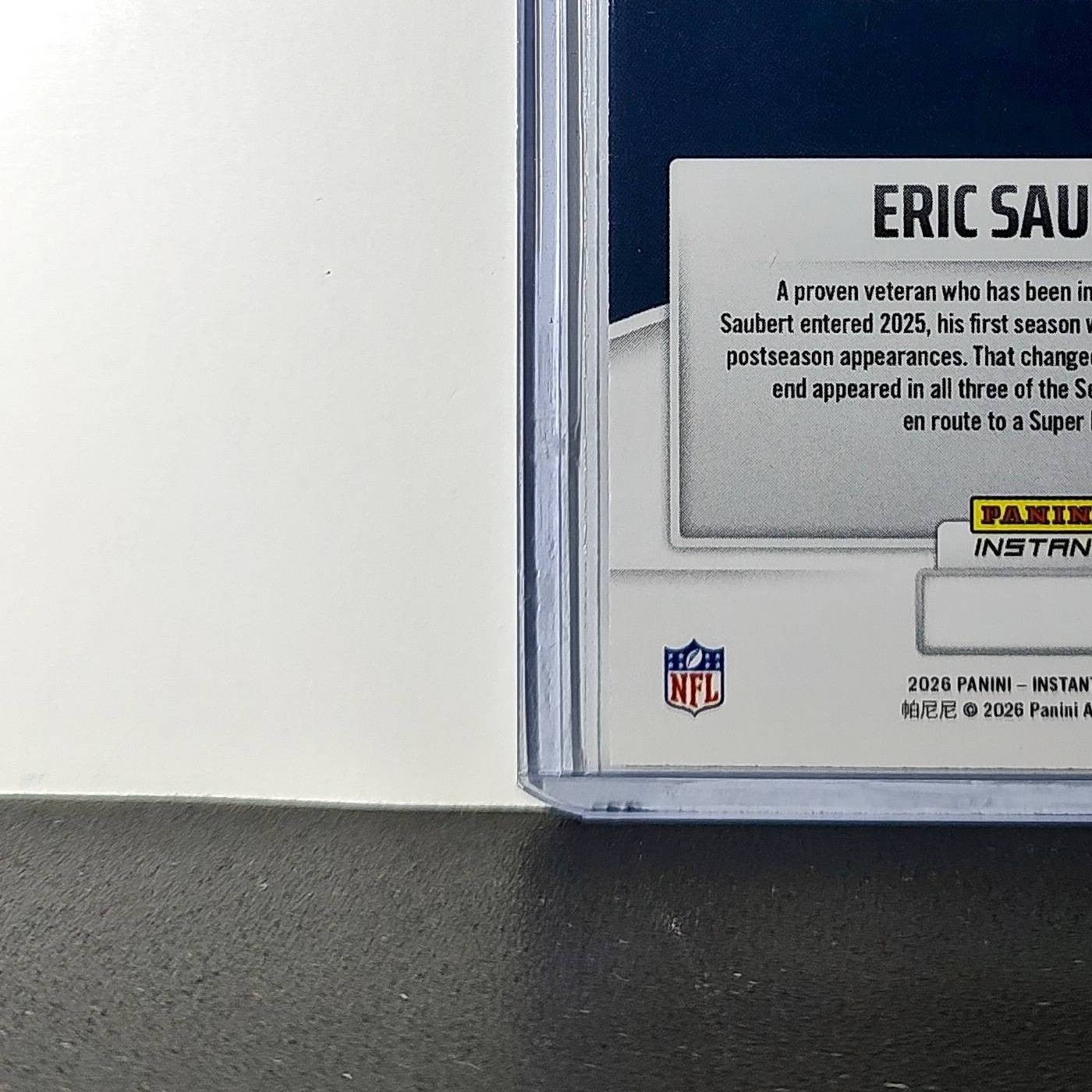 Eric Saubert 2026 Panini NFL Super Bowl LIX Champions #10 Card Seattle Seahawks