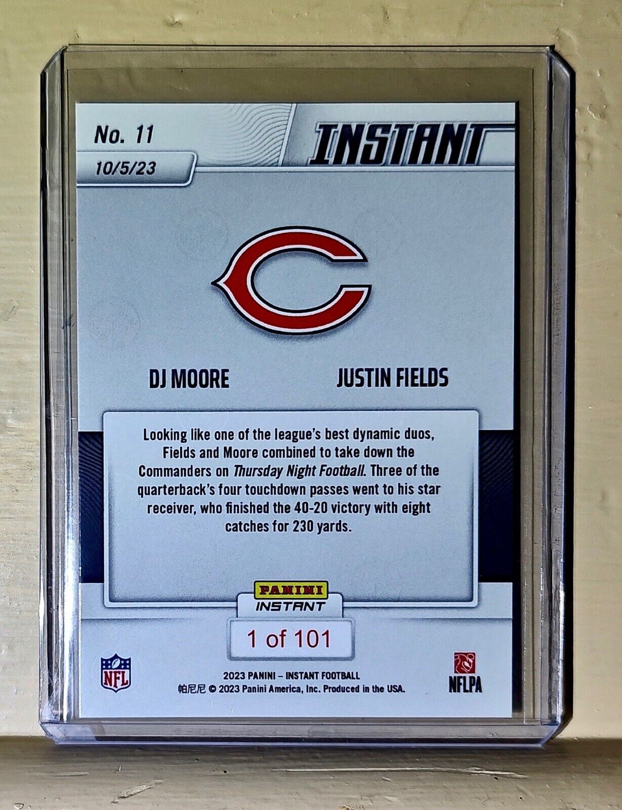 Justin Fields/D.J. Moore  2023 Panini NFL Football #11 Card 1 of 101 Bears