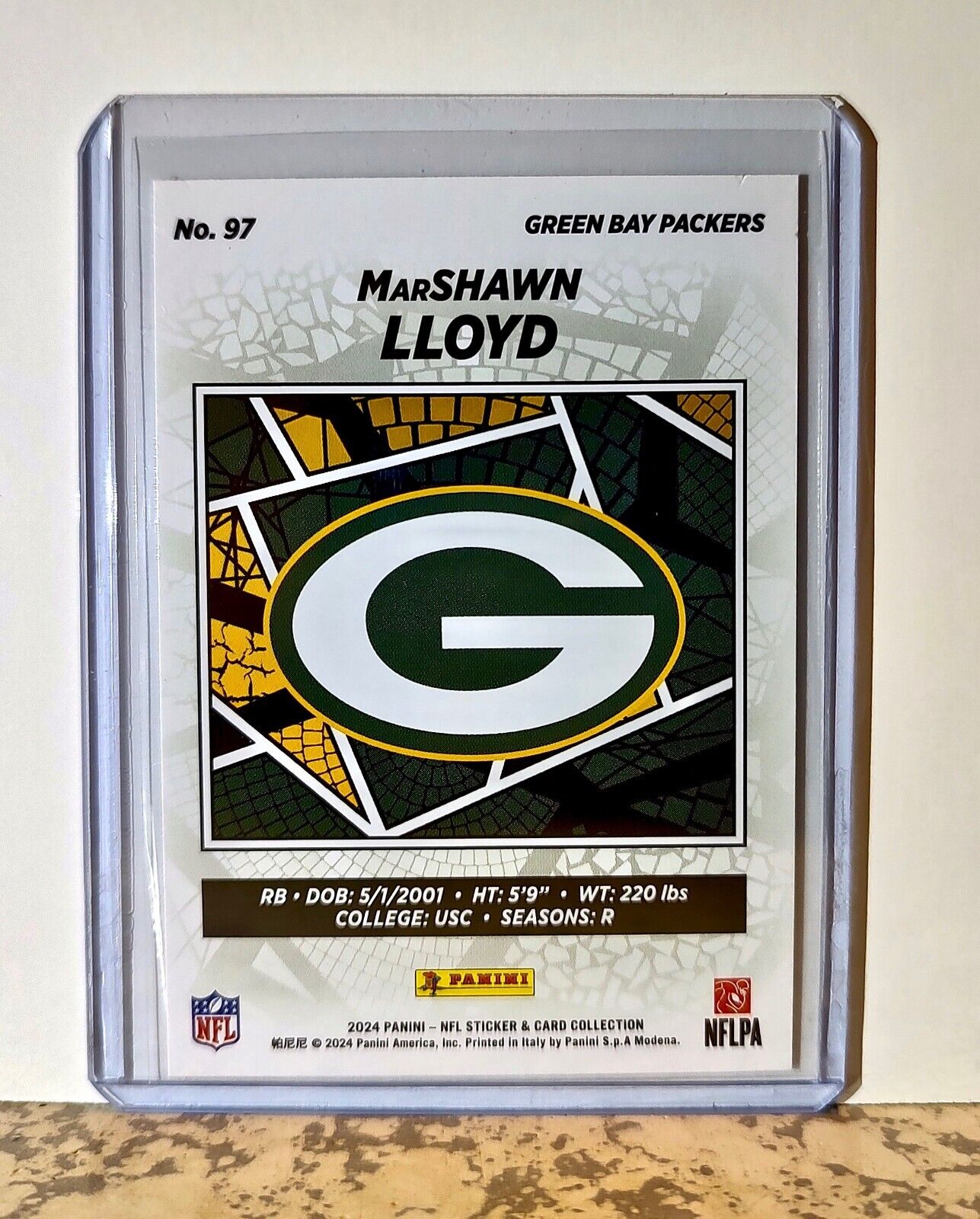 MarShawn Lloyd 2024 Panini NFL #97 Rookie Sticker Card Green Bay Packers