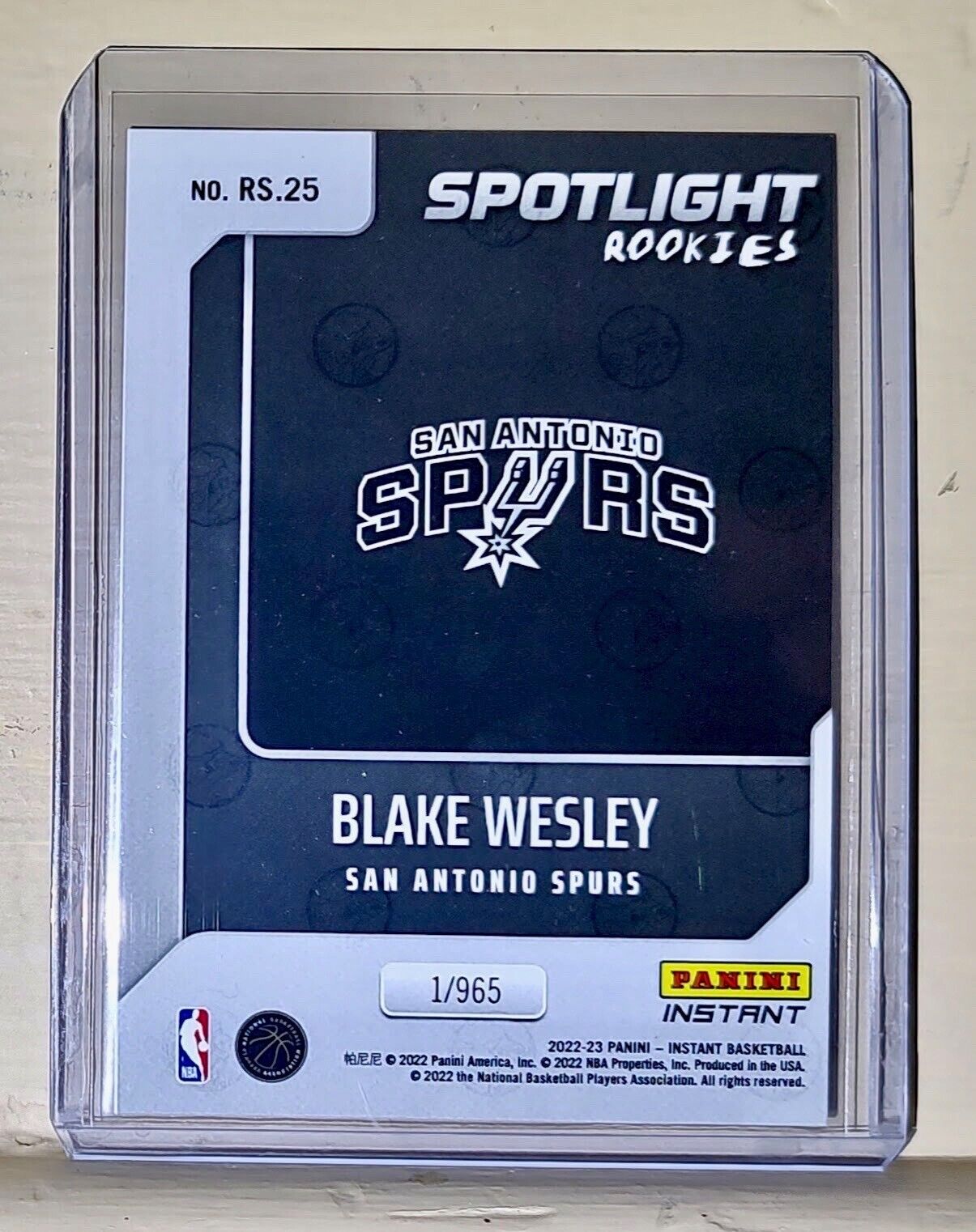 Blake Wesley 2022-23 Panini NBA #25 Spotlight Rookies Card 1/965