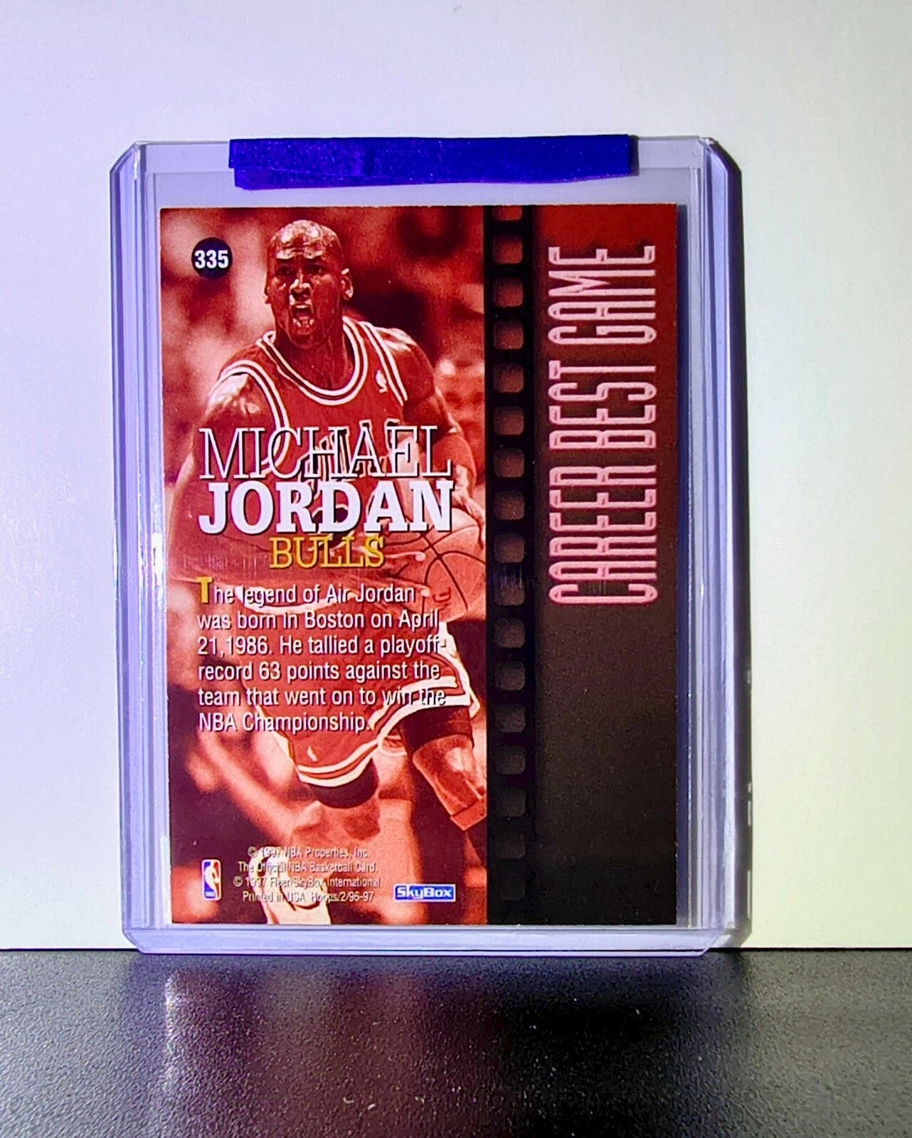 Michael Jordan 1996-97 NBA Hoops Career Best Game #335 Card Chicago Bulls