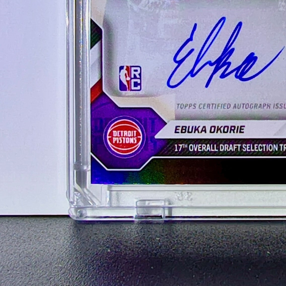 Ebuka Okorie 2026 Rookie NBA Topps Draft #EOK2-A Autograph Card Pistons 09/10