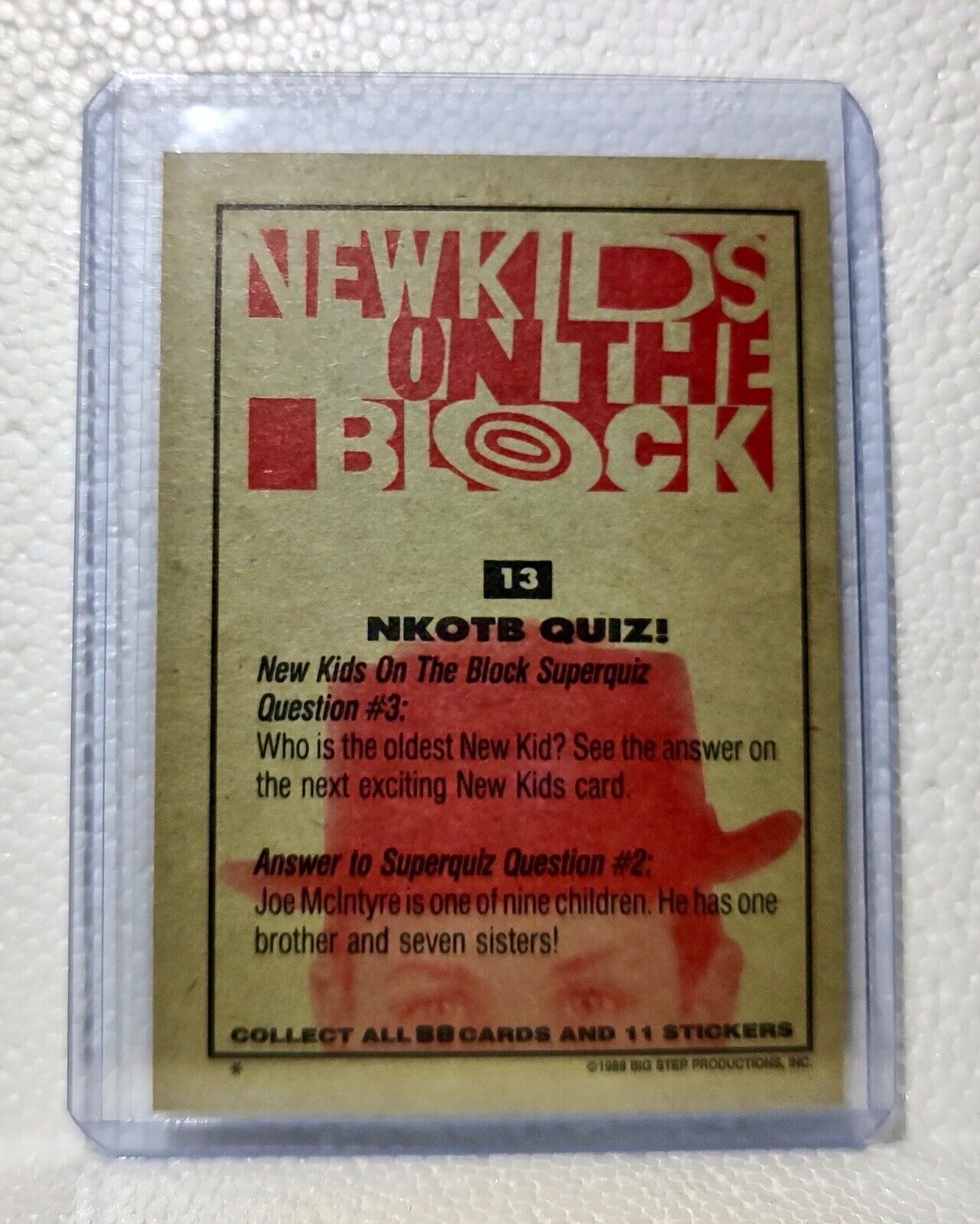 Nkotb Quiz! 1989 New Kids on the Block #13 Trading Card