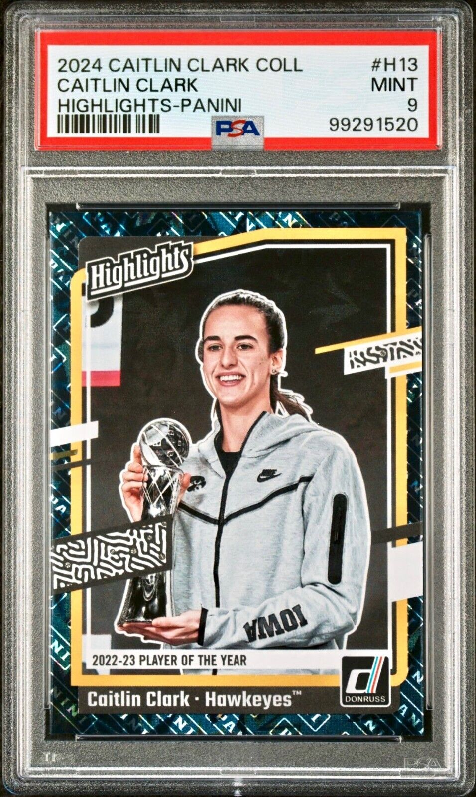 Caitlin Clark 2024 Panini Donruss Highlights H13 Basketball Card PSA 9 Mint