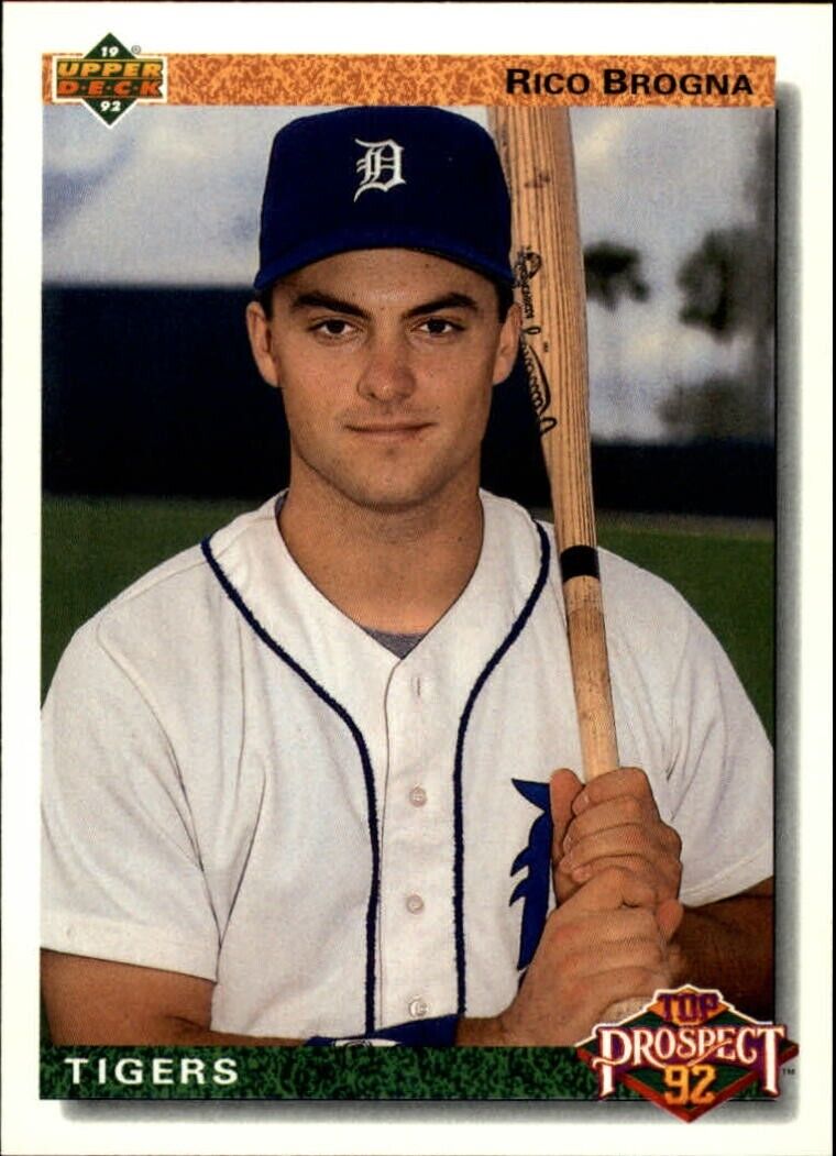 Rico Brogna 1992 Upper Deck MLB #74 Top Prospect Baseball Card Detroit Tigers