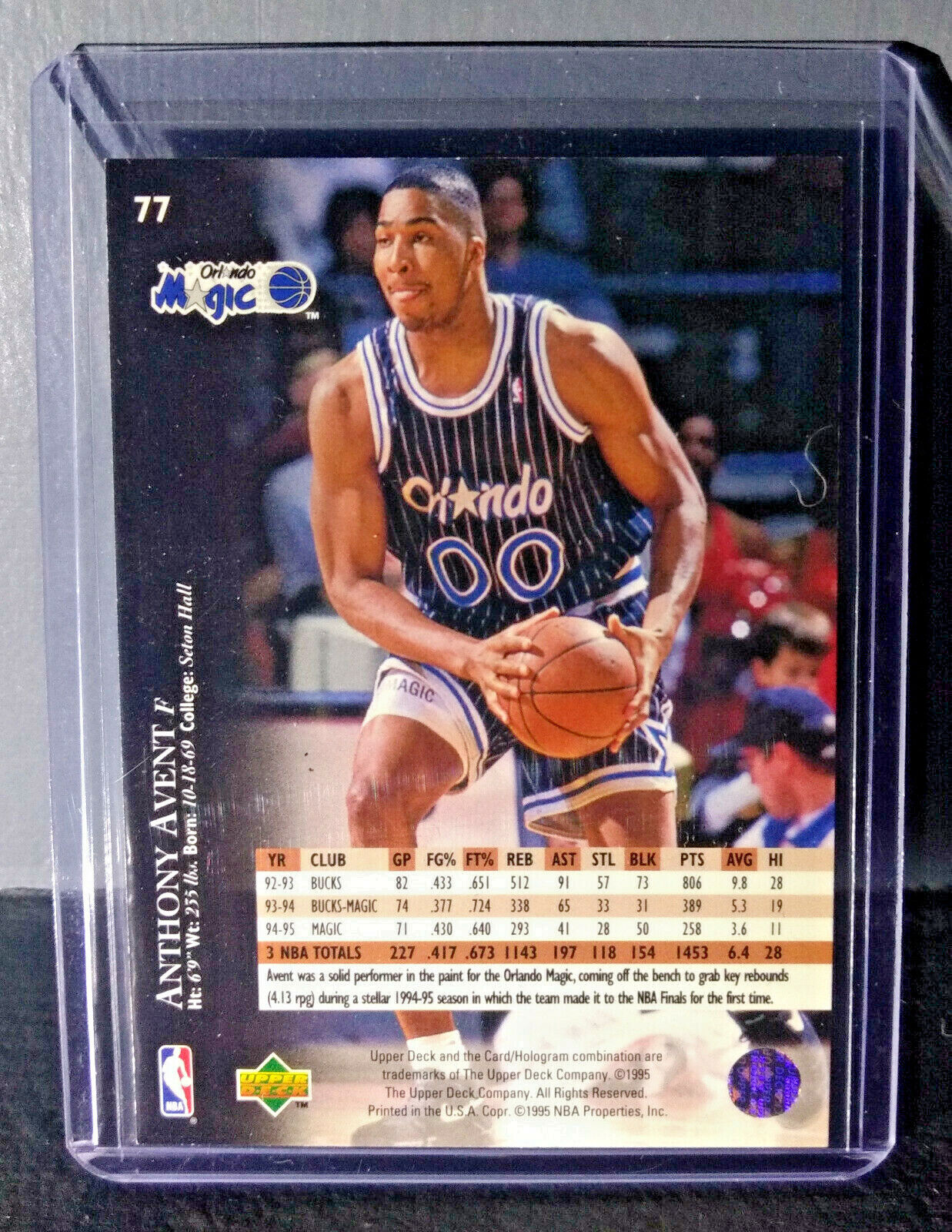 1995-96 Upper Deck Anthony Advent #77 Basketball Card