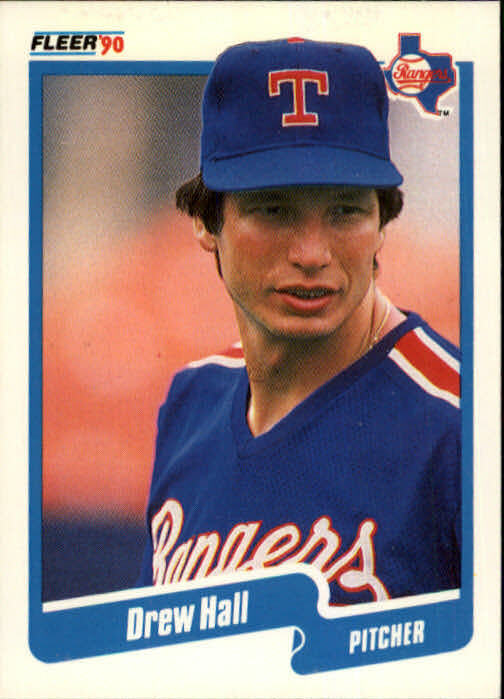 1990 Drew Hall Fleer Baseball Card #299