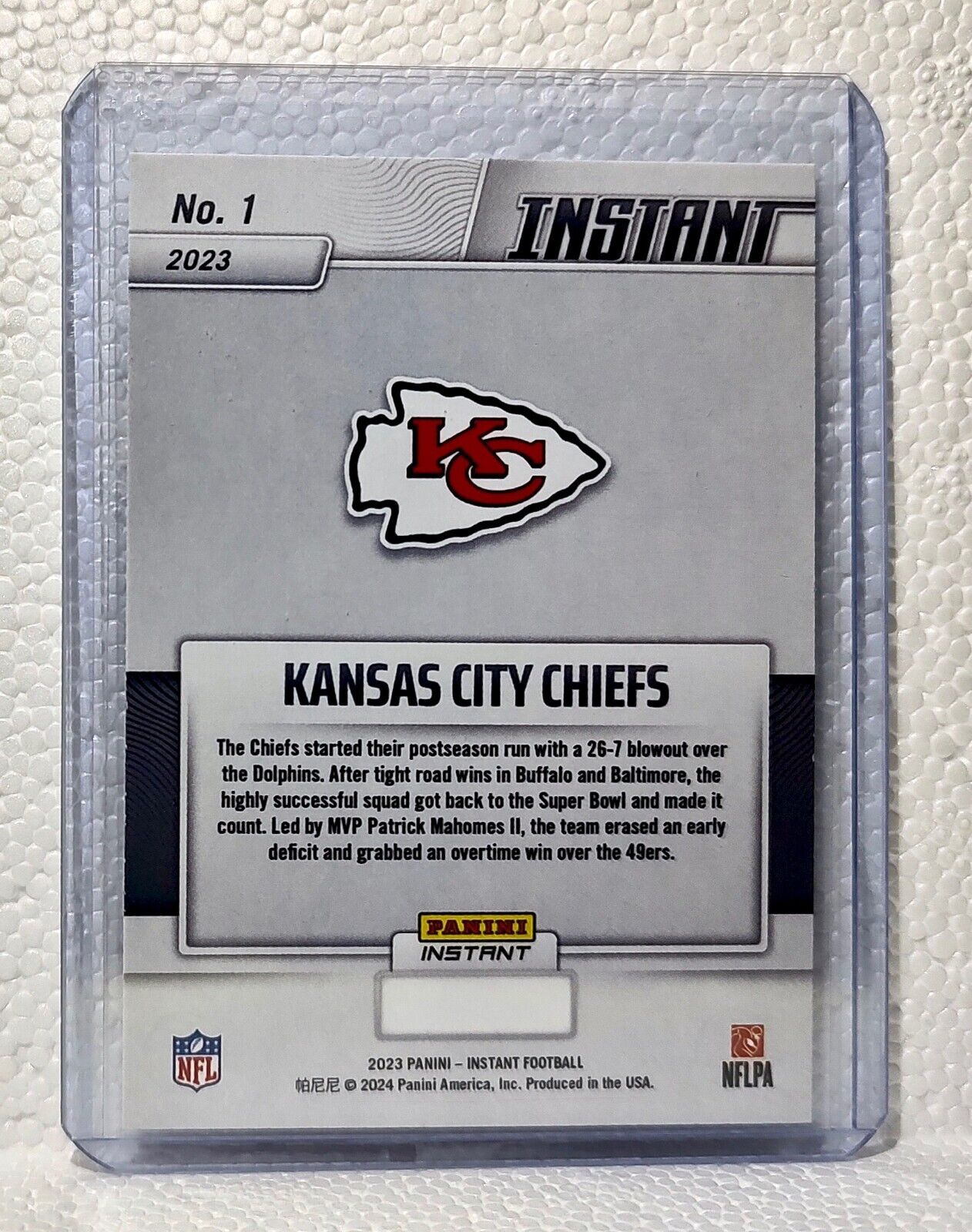 2023 Kansas City Chiefs Panini NFL Superbowl LVIII Champions #1 Card