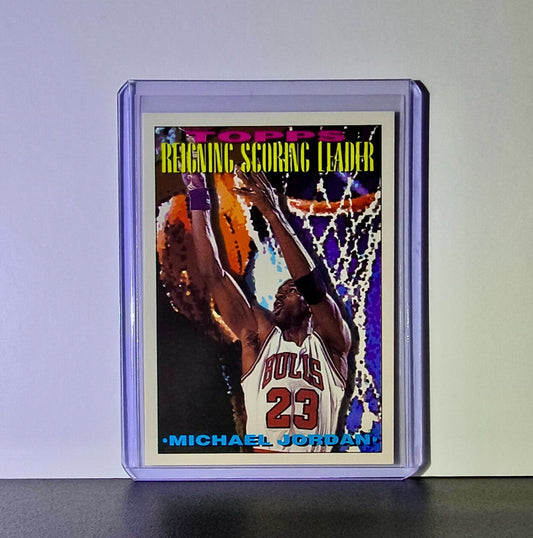 Michael Jordan 1993-94 Topps Reigning Scoring Leader #384 Card Chicago Bulls