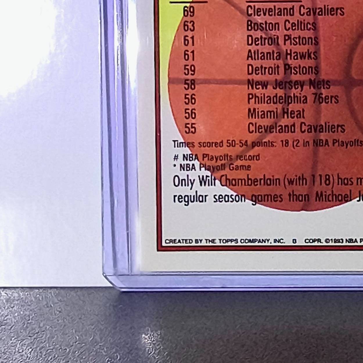 Michael Jordan 1992-93 Topps 50 Point Club #205 Card Chicago Bulls