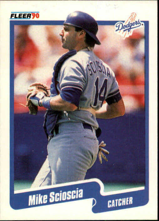1990 Mike Scioscia Fleer Baseball Card #407