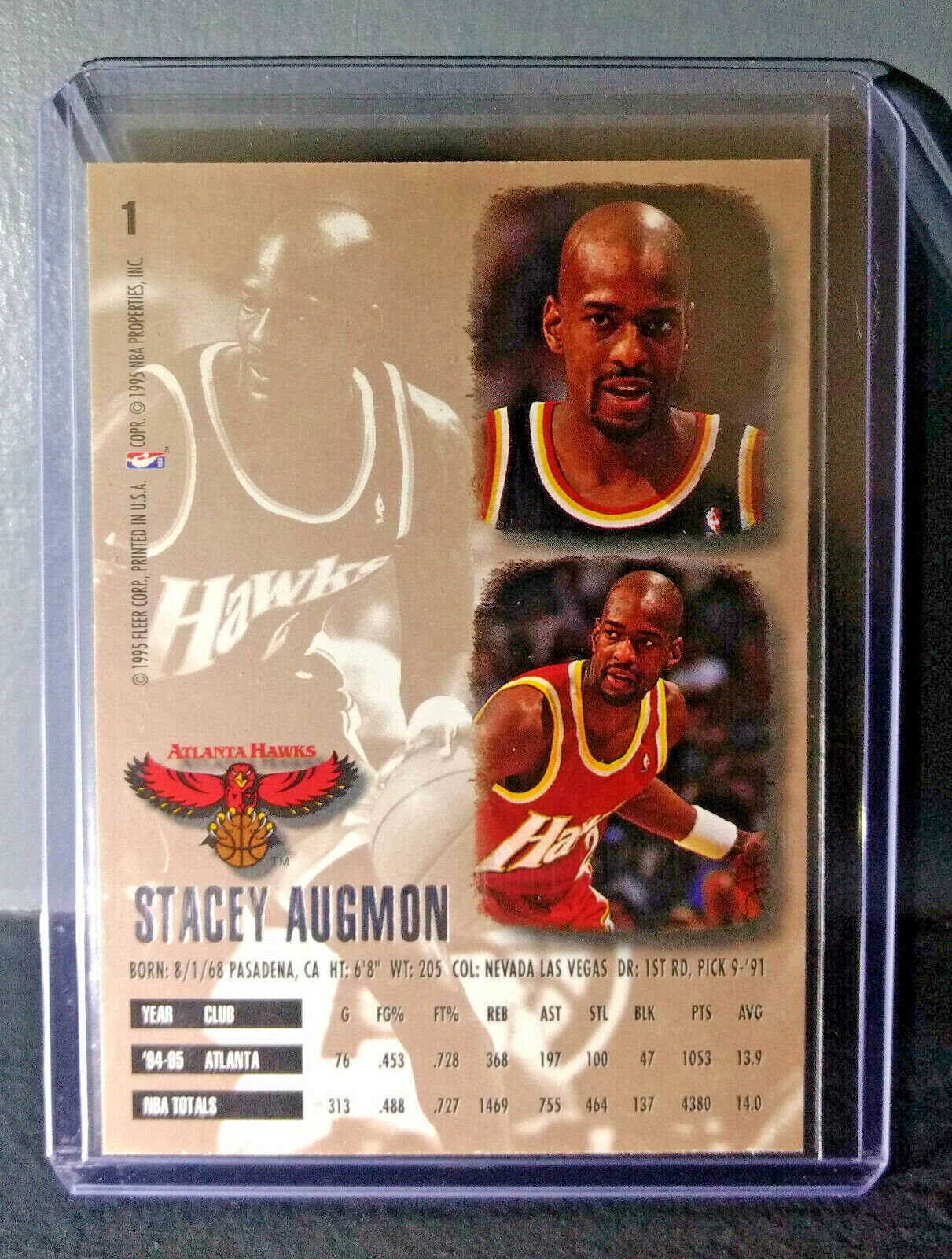 1995-96 Stacey Augmon Fleer Ultra #1 Basketball Card