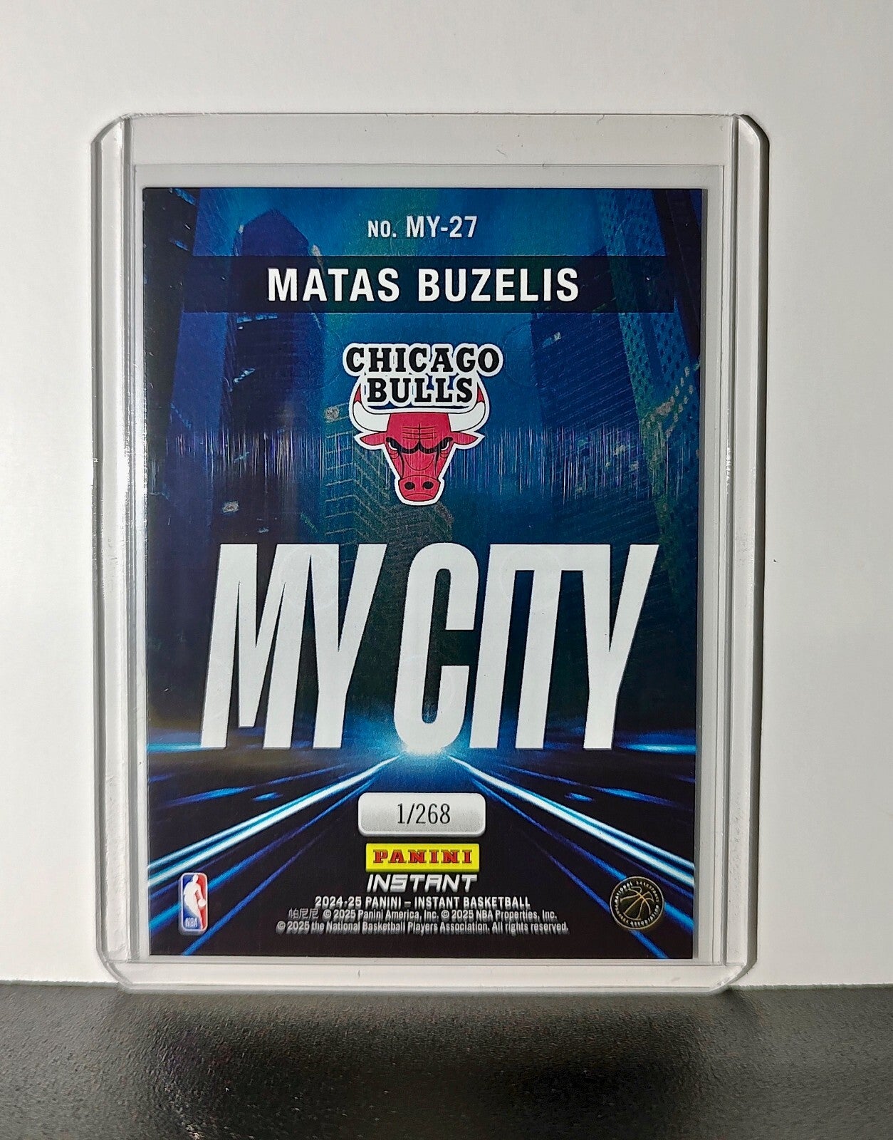 Matas Buzelis Rookie 2024-25 Panini MyCity NBA #27 Basketball Card Bulls 1/268