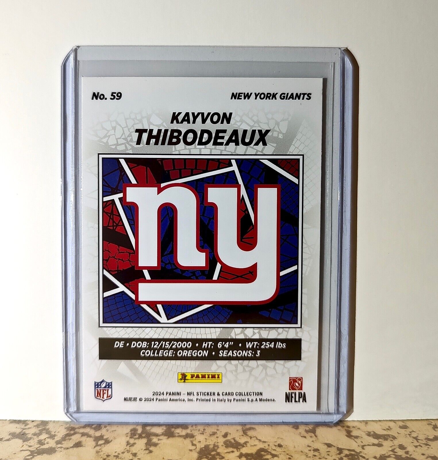 Kayvon Thibodeaux 2024 Panini NFL #59 Sticker Card New York Giants