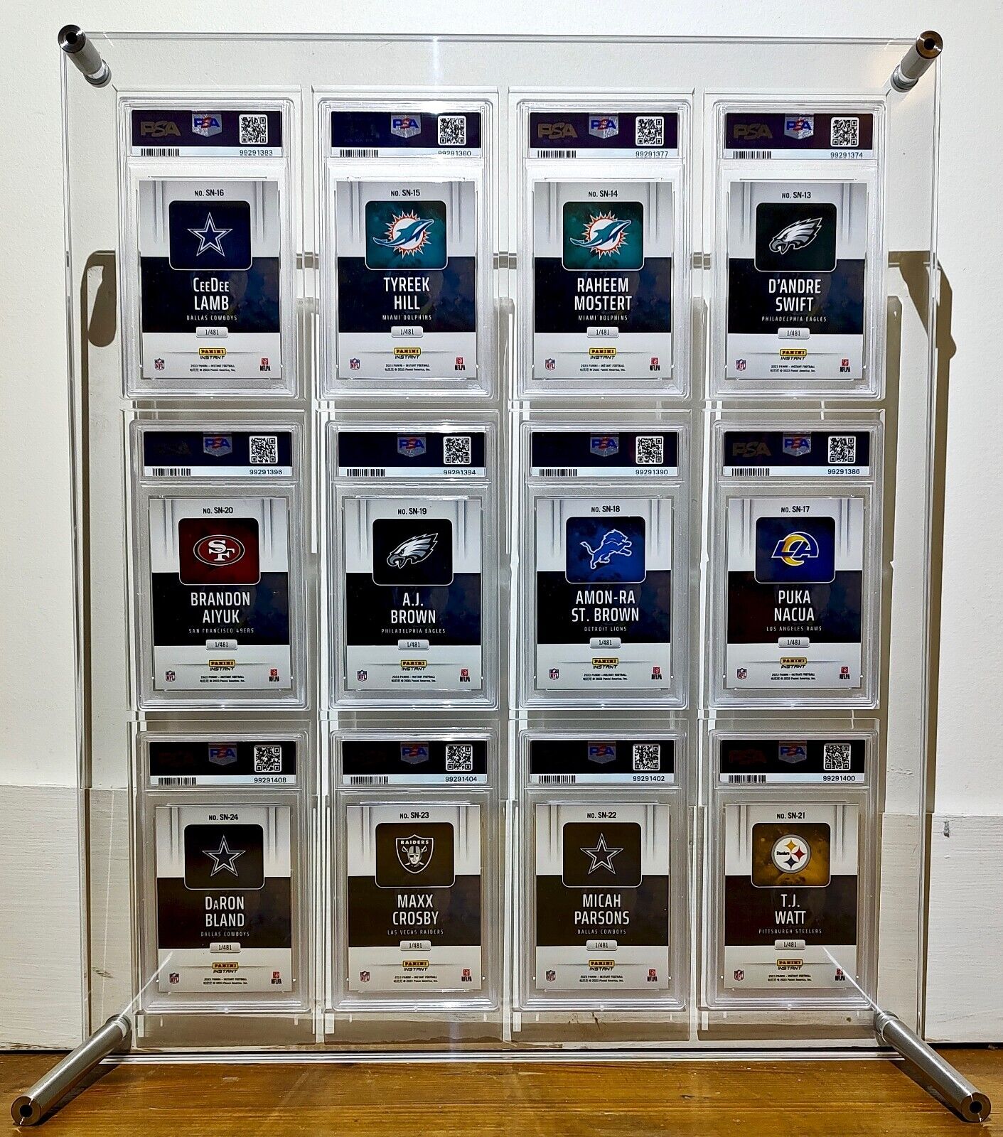 2023 Panini Supernova NFL Complete 24 Card Football Set PSA 10 Gem & Display