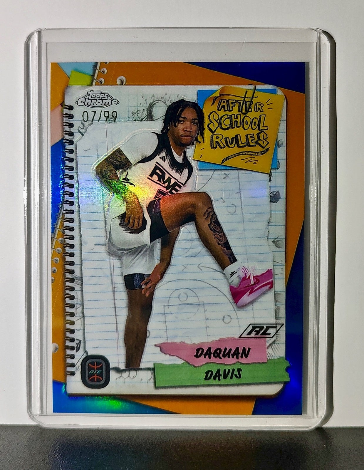 Daquan Davis 2023-24 Topps Chrome Overtime Elite #ASR-20 07/99 Blue Refractor