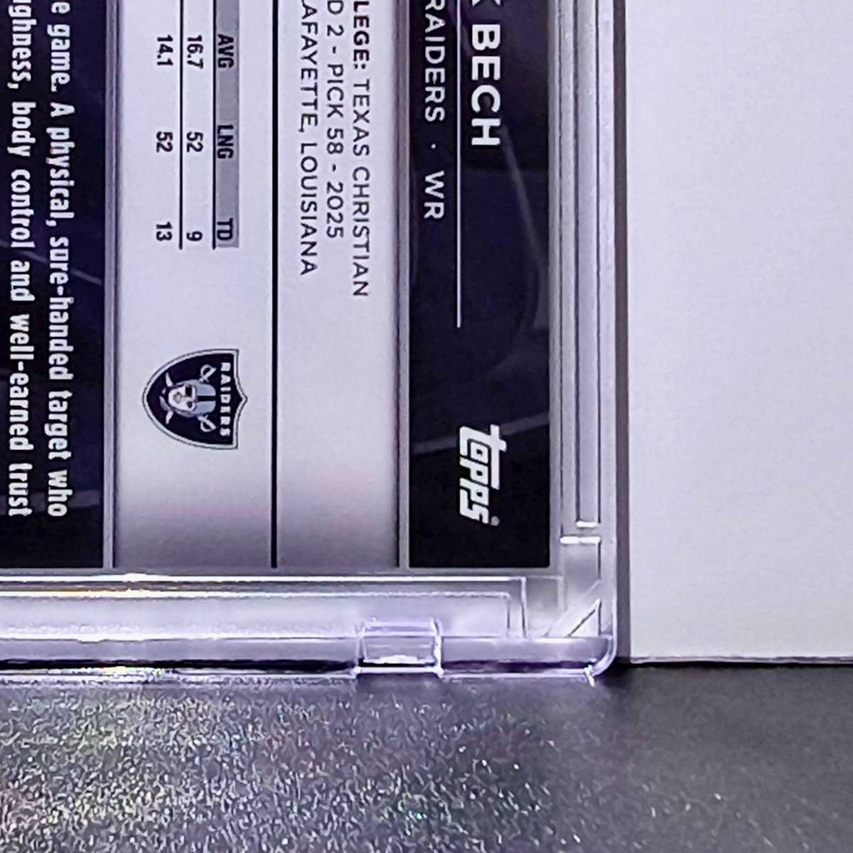 Jack Bech Rookie 2025 NFL Topps Chrome Black #126 Refractor Card 248/299 Raiders