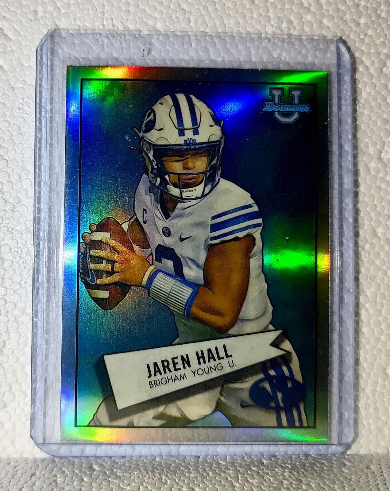 Jaren Hall 2022 Topps Bowman U 1952 Football #52BF-14 Card BYU