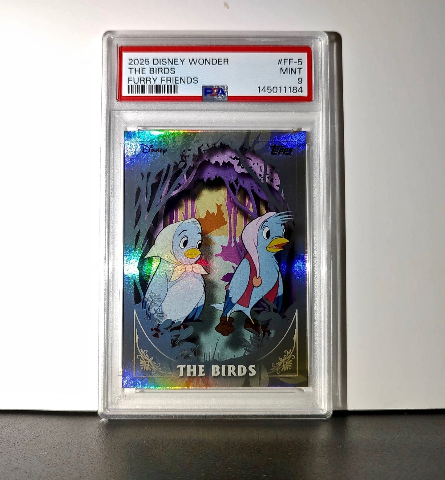 The Birds 2025 Topps Disney #FF-5 Furry Friends Card Cinderella PSA 9