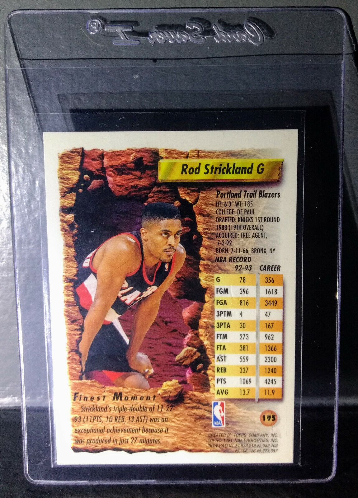 1993-94 Topps Finest Rod Strickland #195 Basketball Card