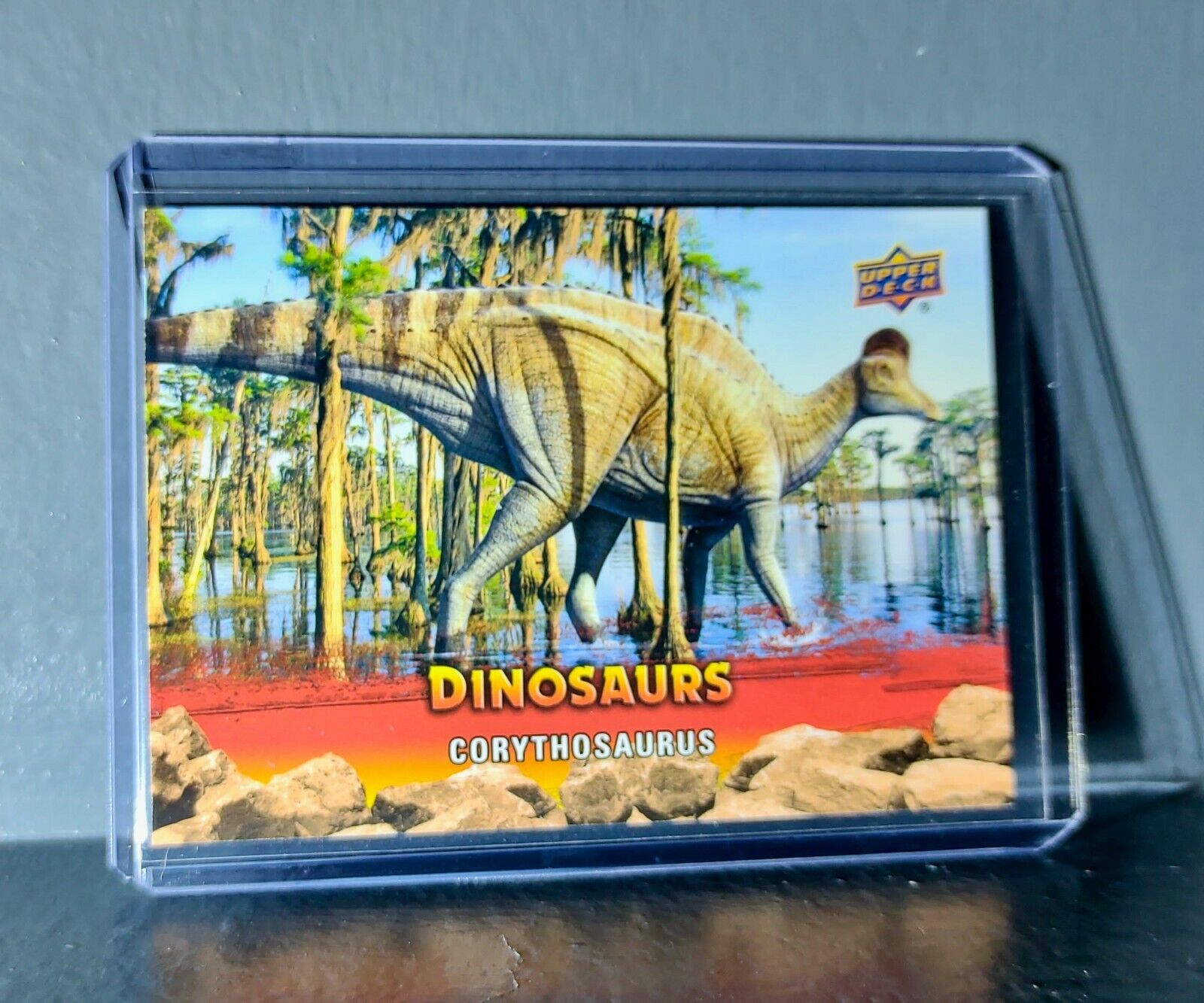 2015 Upper Deck Dinosaurs Corythosaurus Extinction Red Parallel #26 Card