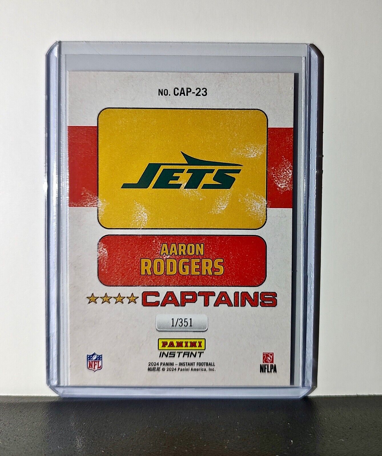 Aaron Rodgers 2024 Panini Captains NFL #23 Card New York Jets 1/351