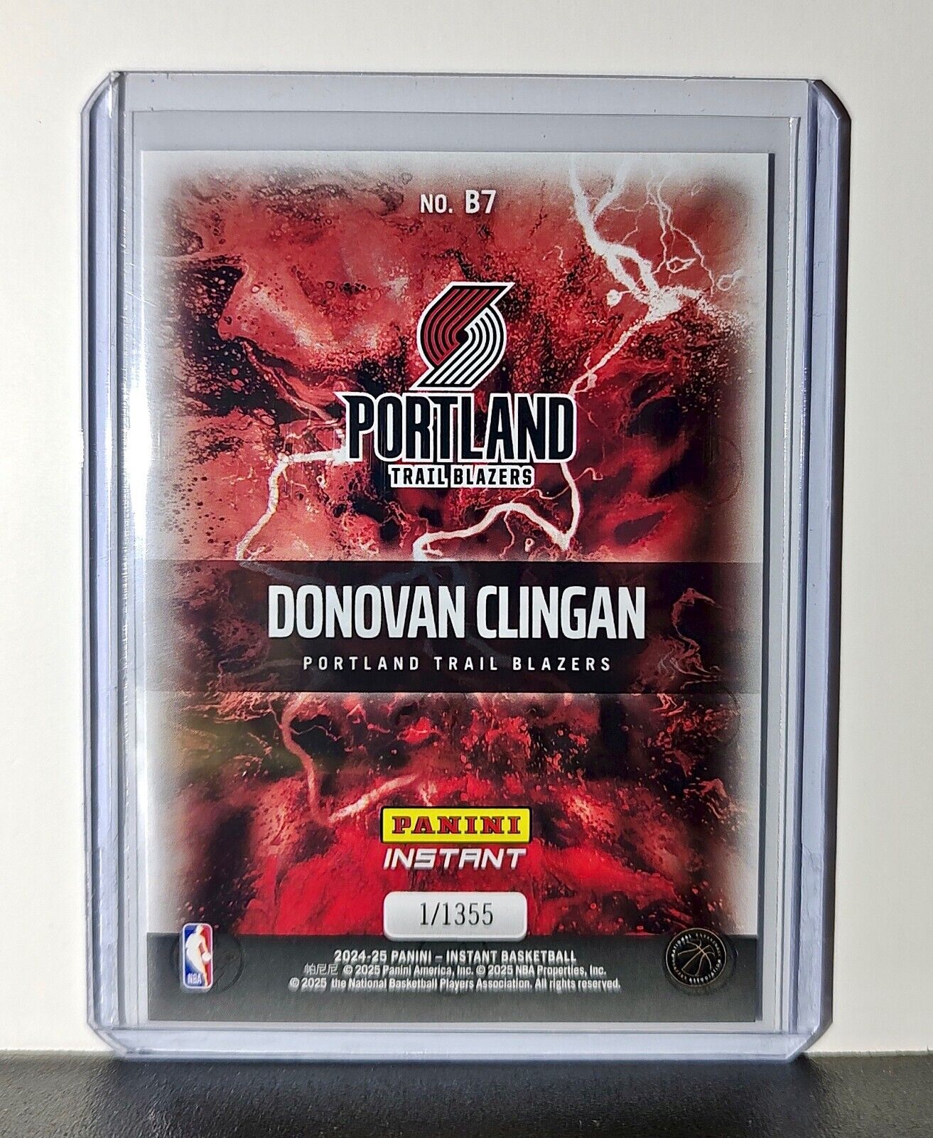Donovan Clingan Rookie 2024-25 Panini NBA #7 Breakaway Card Trail Blazers 1/1355