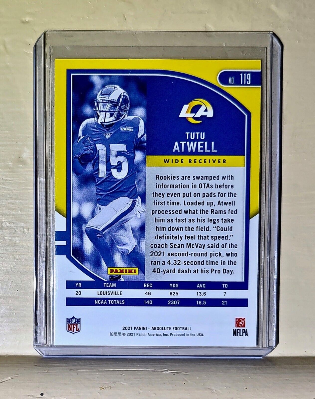 Tutu Atwell 2021 Panini NFL Absolute Football #119 Rookie Card Rams