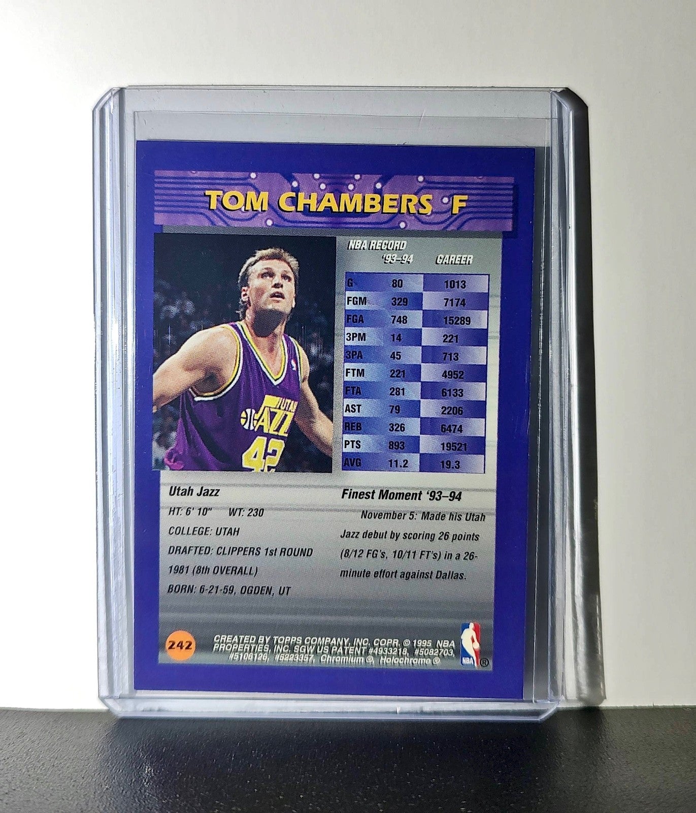 Tom Chambers 1994-95 Topps Finest #242 Basketball Card