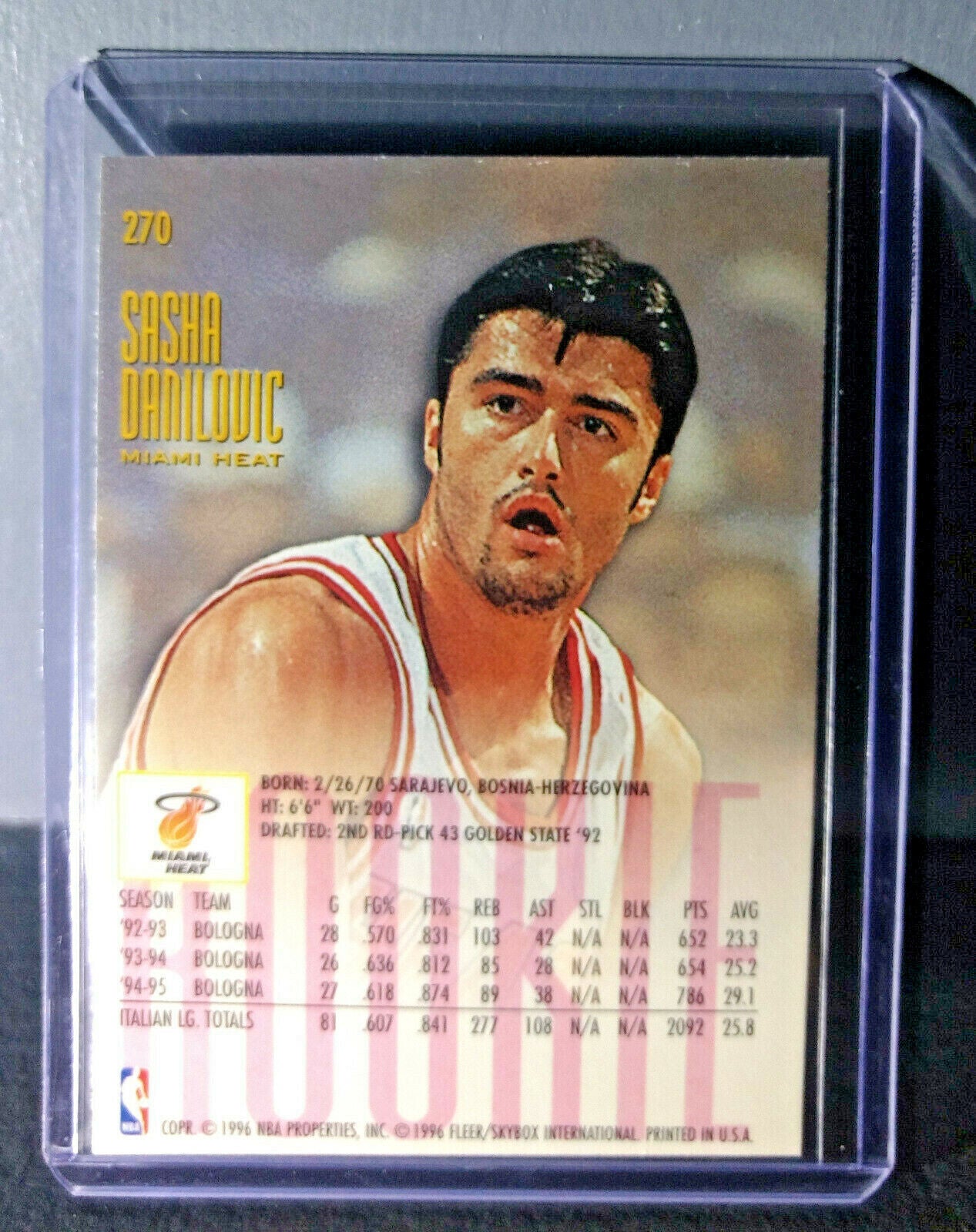 1995-96 Sasha Danilovic #270 Fleer Ultra Rookie Basketball Card