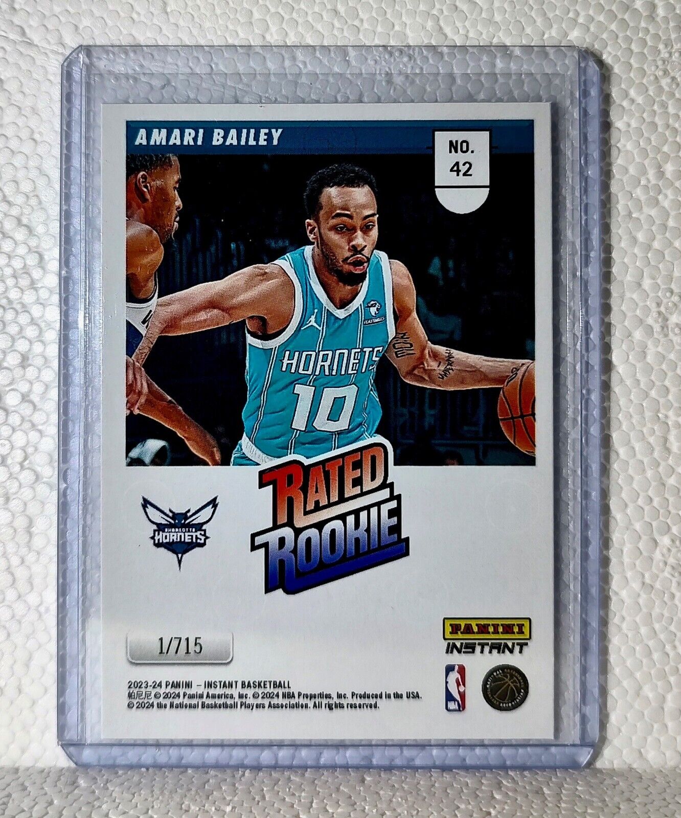 Amari Bailey 2023-24 Panini NBA #42 Rated Rookie Retro Card Hornets 1/715