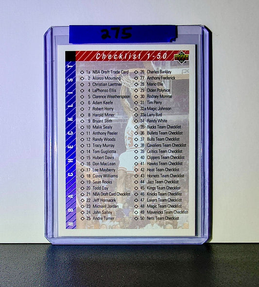 Michael Jordan 1992-93 Upper Deck Checklist #90 Basketball Card Chicago Bulls