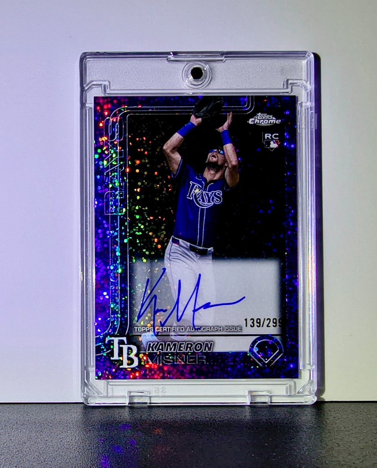 Kameron Misner Rookie 2025 MLB Topps Chrome Purple Sparkle Refractor Auto /299
