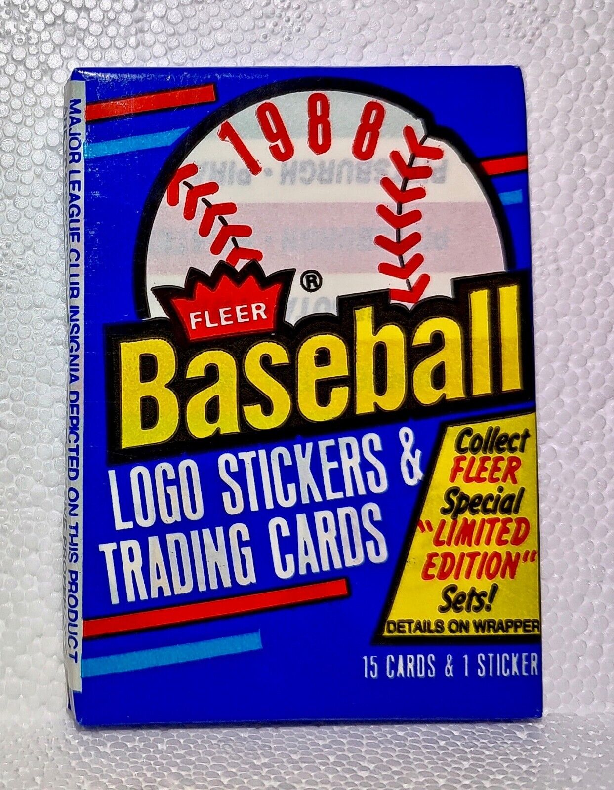 1988 Fleer MLB Baseball Trading Card Pack - Factory Sealed, New - 15 Cards